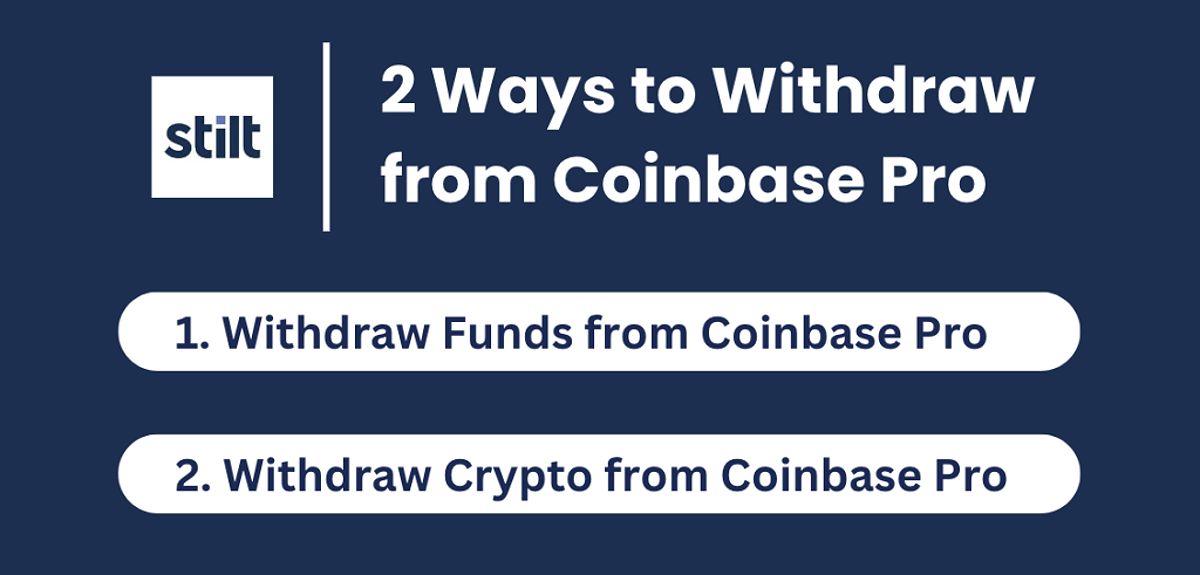 Image describes the two options for withdrawing funds from Coinbase Pro