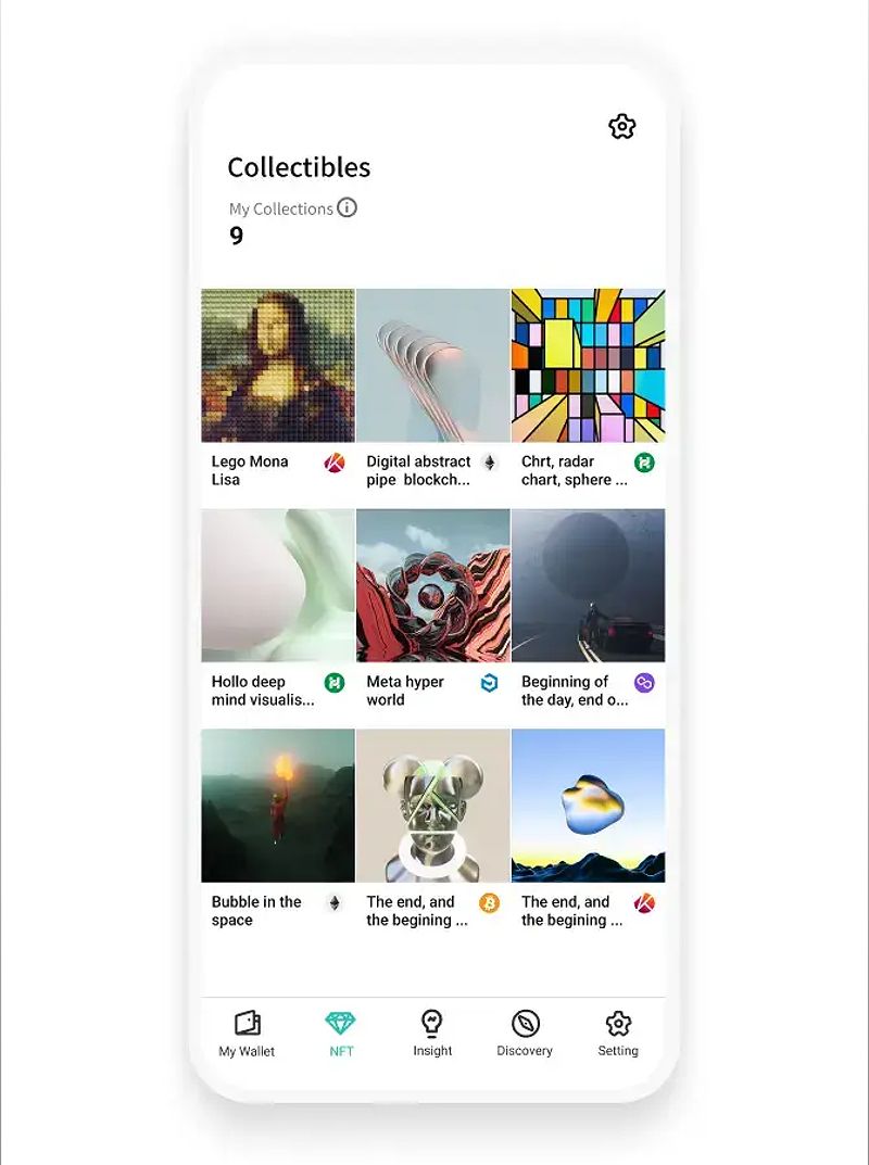 NFT gallery and marketplace integration