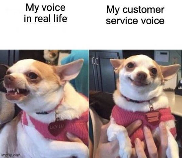 Customer service memes - customer voice vs real voice