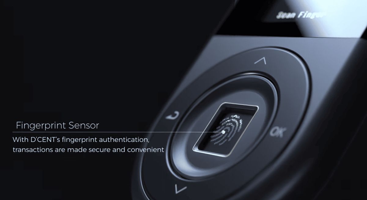 D'CENT Biometric Wallet fingerprint sensor