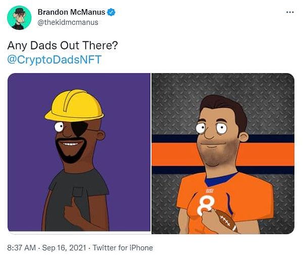 Tweet from Brandon McManus on CryptoDads